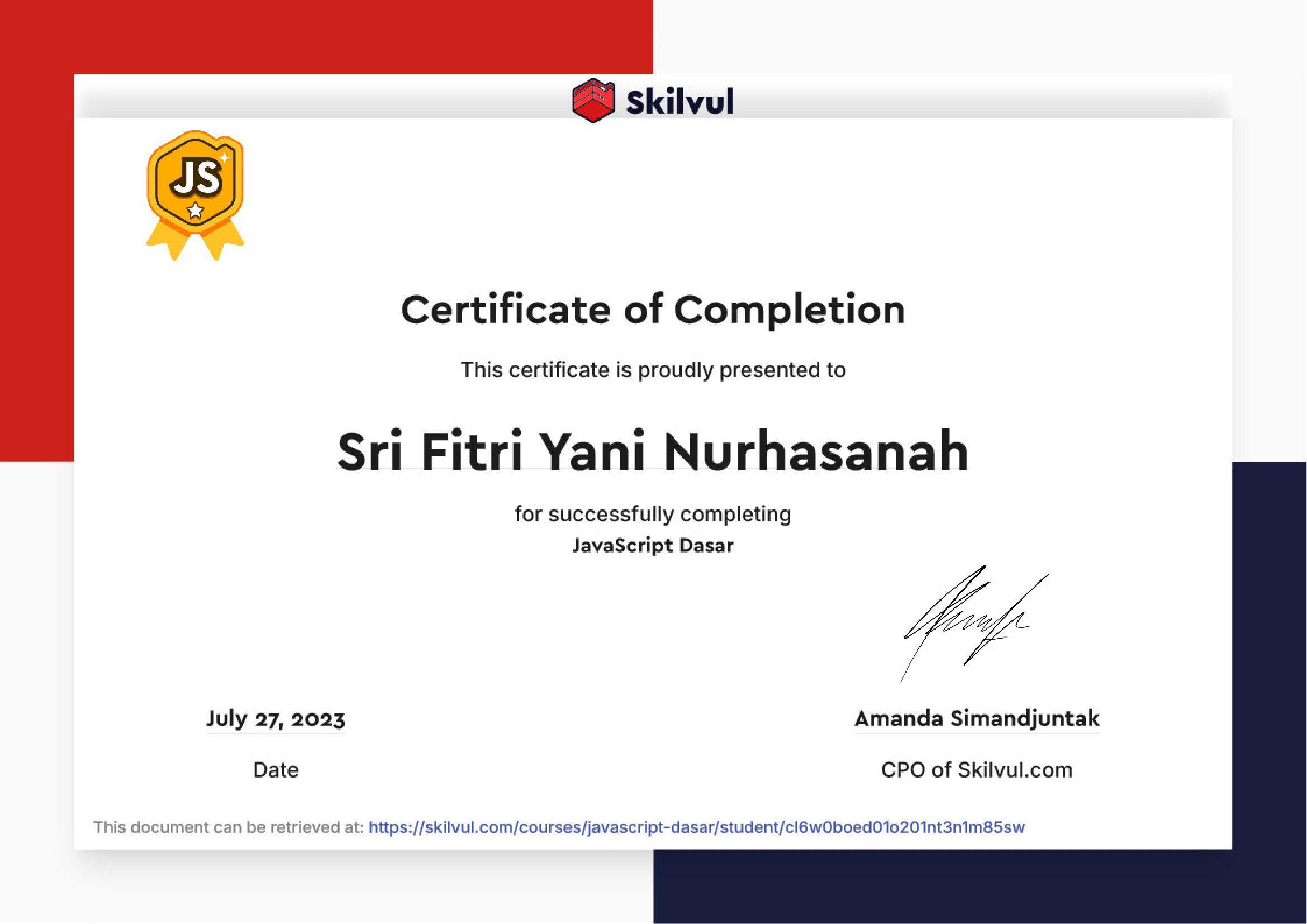 Basic Javascript Certificate